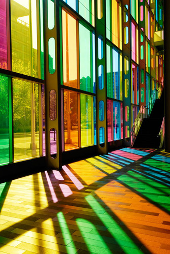 This image shows the Colorful Stained Glass Pattern (Palais des Congres - Montreal, Canada)