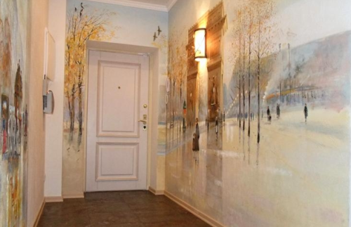 Картина на холсте/декор для дома/на стену/в подарок/украшение интерьера/Осень в деревне (30х30 см)