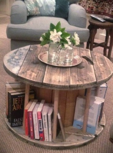 Cable-Spool-into-a-coffee-table-and-book-rack-mod