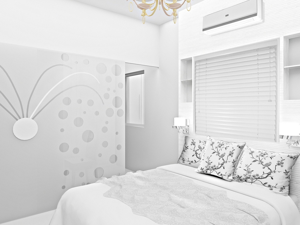 Дизайн спальни с белой мебелью - белая спальня в современном стиле с фото, белые обои в интерьере