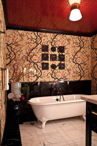 Creative-ceiling-brings-dashing-red-into-the-bathroom-Custom