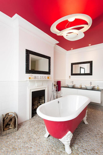 Red-ceiling-and-the-claw-foot-bathtub-stand-out-with-ease-Custom